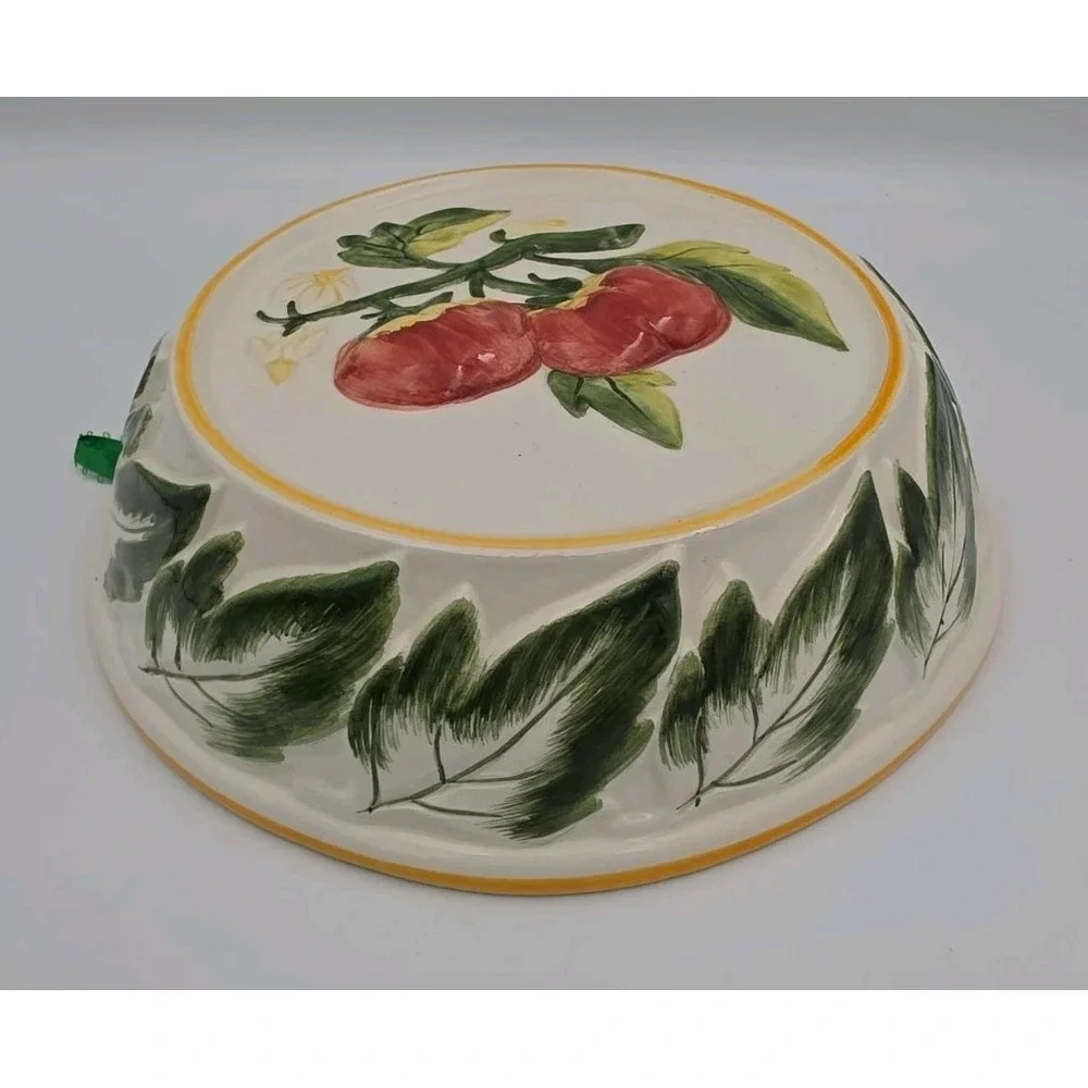 Vintage ABC Italian Pottery Hand Painted Decorative Mold Wall Hanging Floral